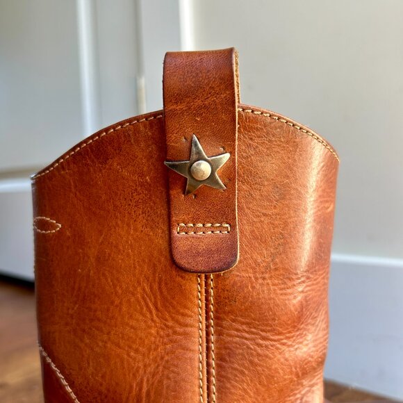Golden Goose Western Boots Chestnut Leather 38 - Picture 2 of 14